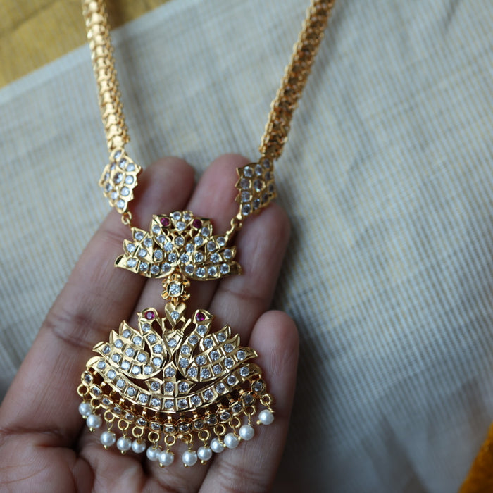 Heritage gold plated mango long necklace with earrings HL581
