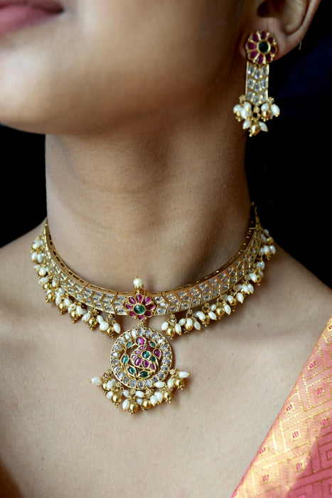 Antique pearl choker necklace and earrings CCB20976