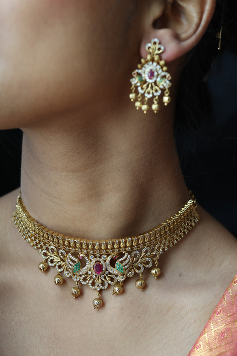 Antique choker necklace and earrings CCB20979