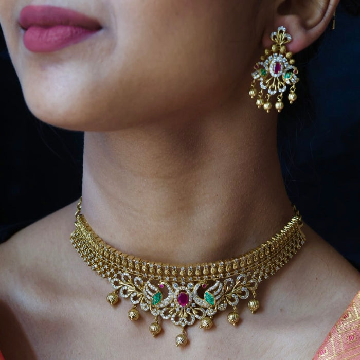 Antique choker necklace and earrings CCB20979