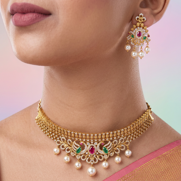 Antique choker necklace and earrings CCB20979