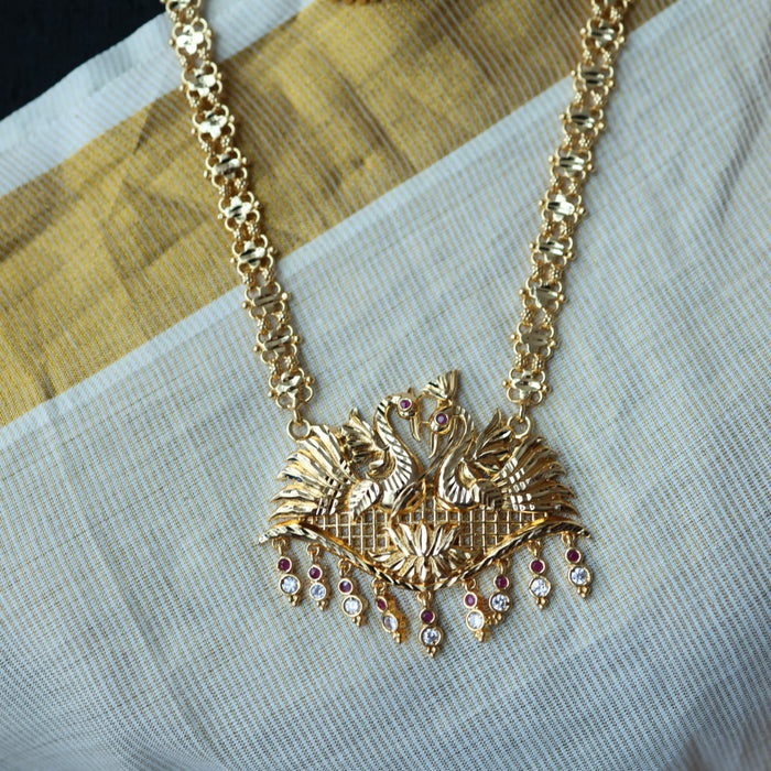 Heritage gold plated long necklace with earrings HL588