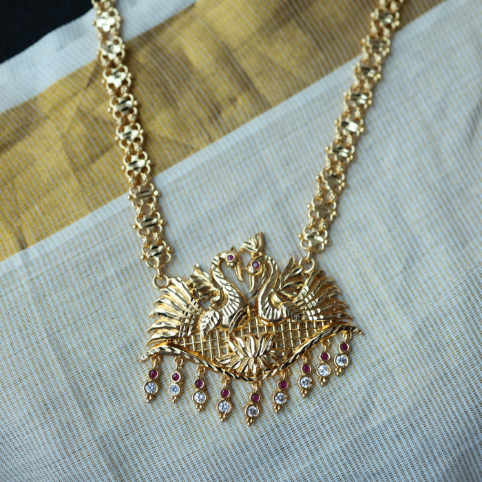 Heritage gold plated long necklace with earrings HL588