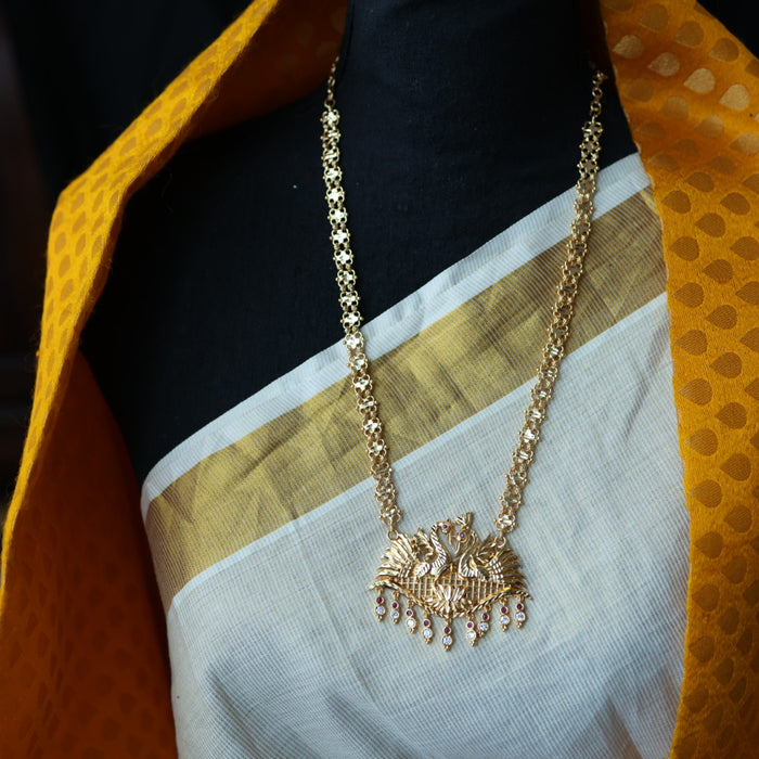 Heritage gold plated long necklace with earrings HL588