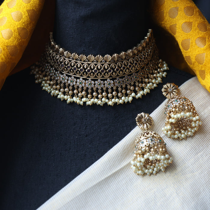 Antique choker necklace and earrings CCB11892