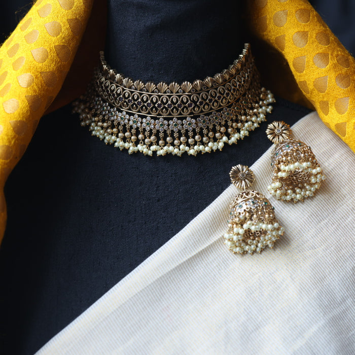 Antique choker necklace and earrings CCB11892