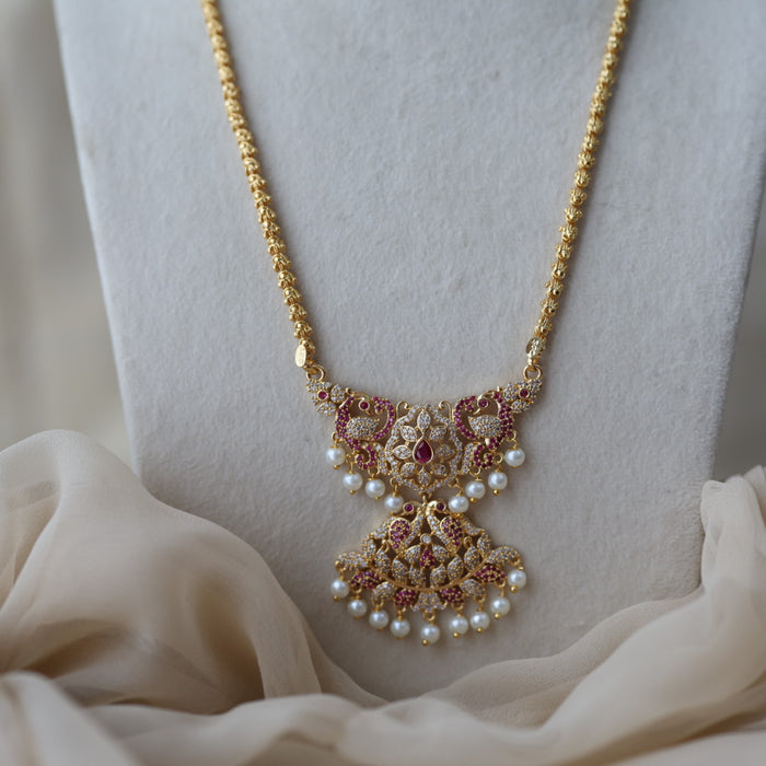 Heritage gold plated padakam necklace HP111