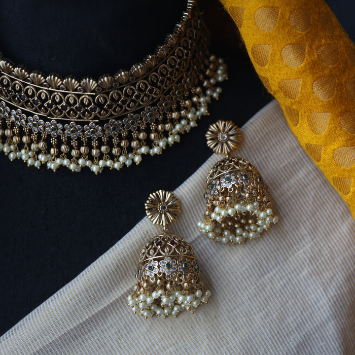 Antique choker necklace and earrings CCB11892