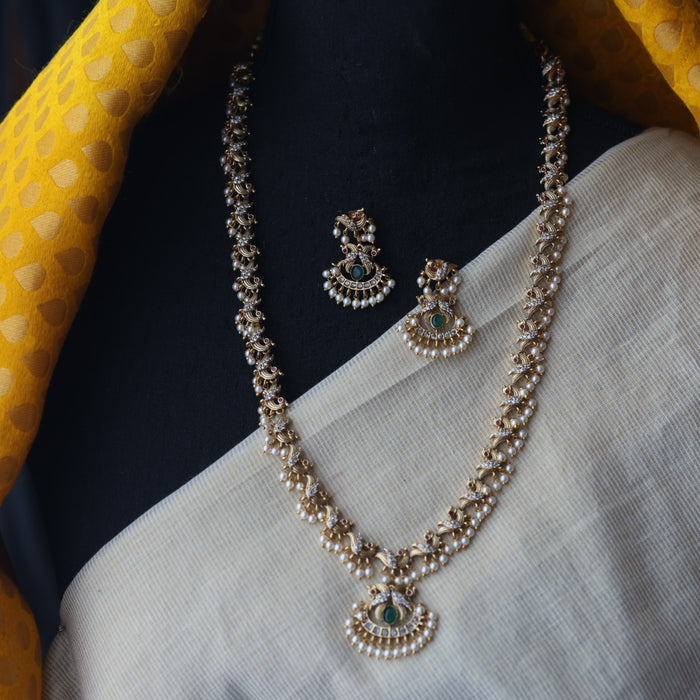 Antique long necklace and earrings LL023166
