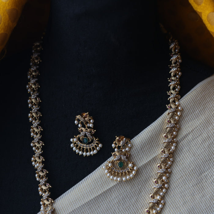 Antique long necklace and earrings LL023166
