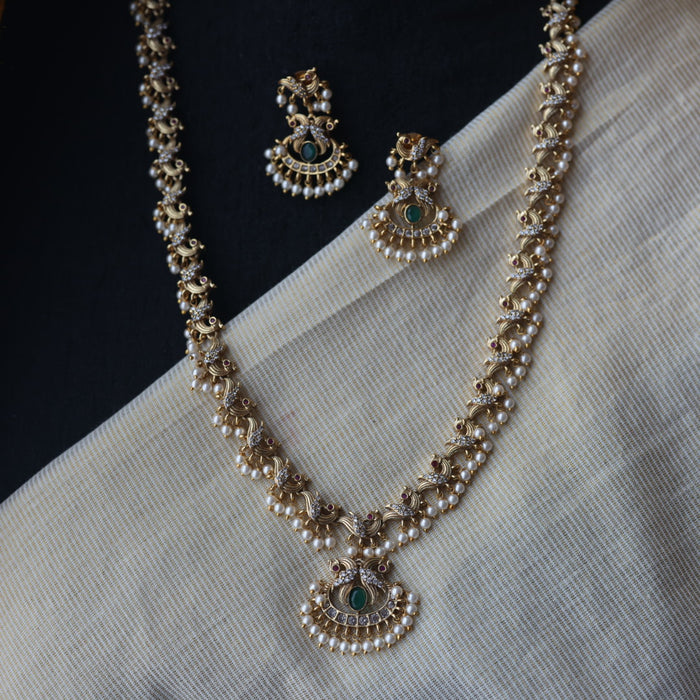Antique long necklace and earrings LL023166