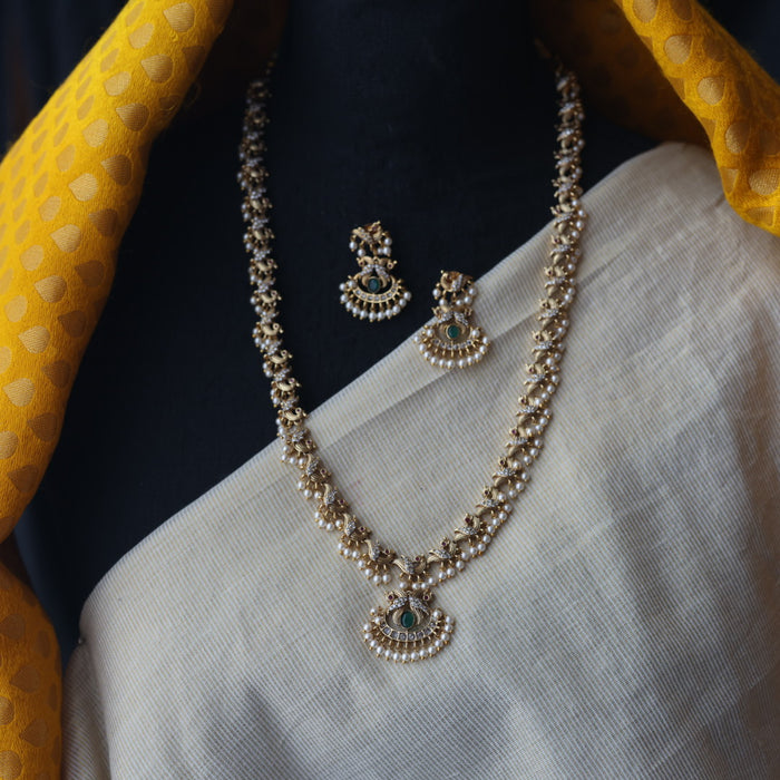 Antique long necklace and earrings LL023166