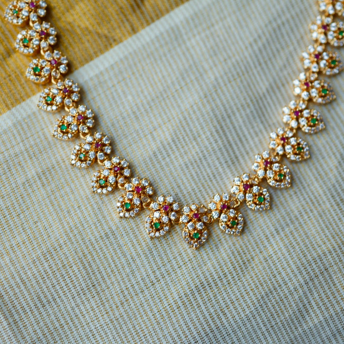 Heritage gold plated long necklace with earrings HL5711