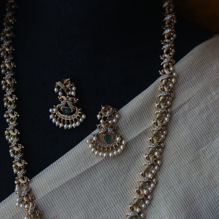 Antique long necklace and earrings LL023166