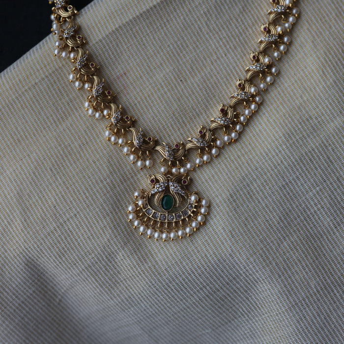Antique long necklace and earrings LL023166