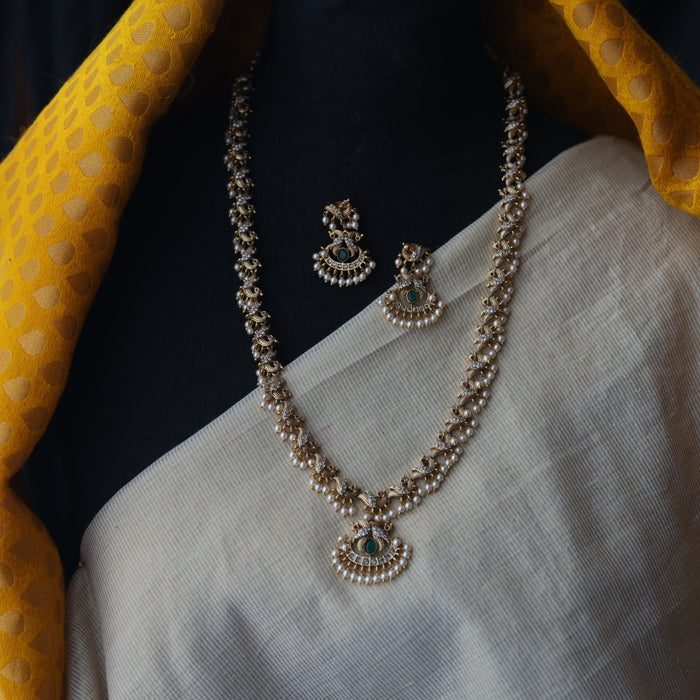 Antique long necklace and earrings LL023166