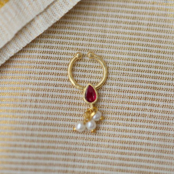 Minimalist Septum Nose Pin | Elegant Ethnic & Contemporary Nose Jewelry HN001