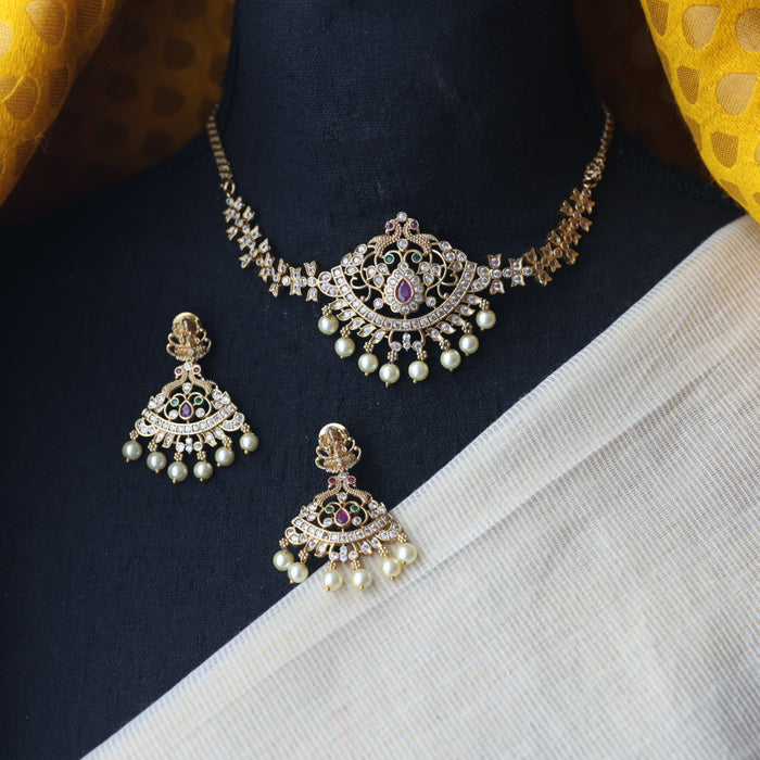 Antique choker necklace and earrings CCB11791