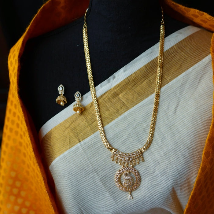 Heritage gold plated long necklace with earrings HL572