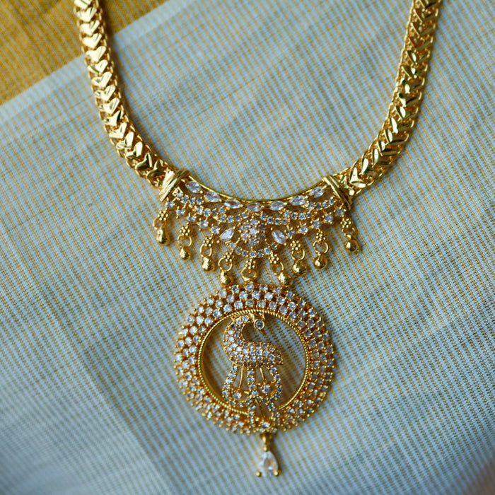 Heritage gold plated long necklace with earrings HL572