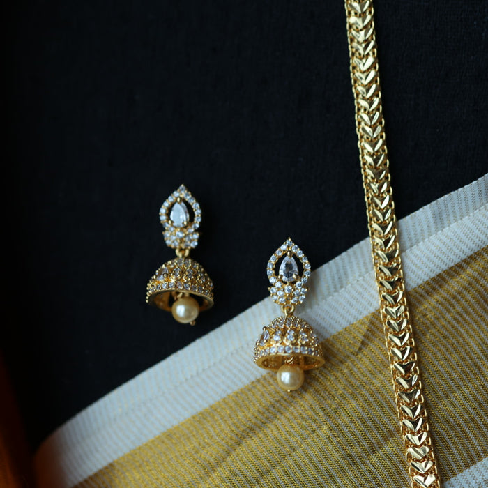 Heritage gold plated long necklace with earrings HL572