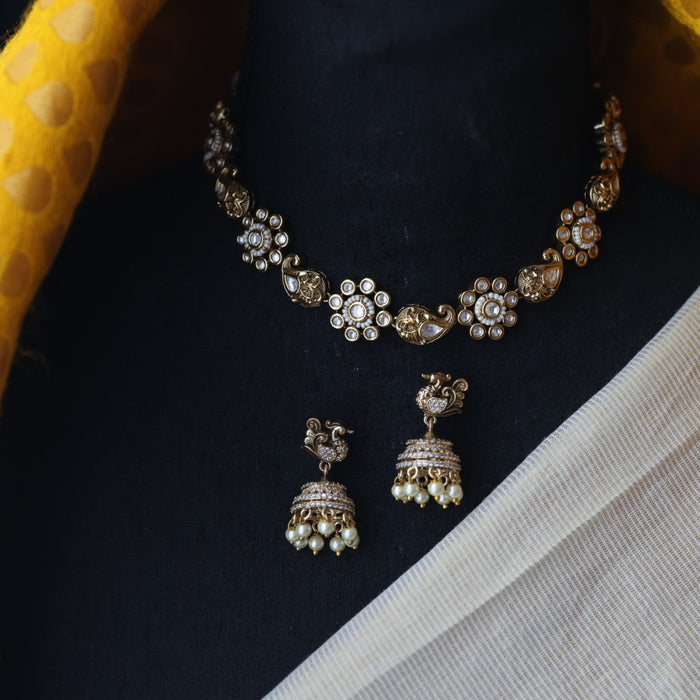 Antique choker necklace and earrings CCB1123