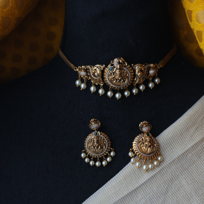 Antique choker necklace and earrings CCB112377