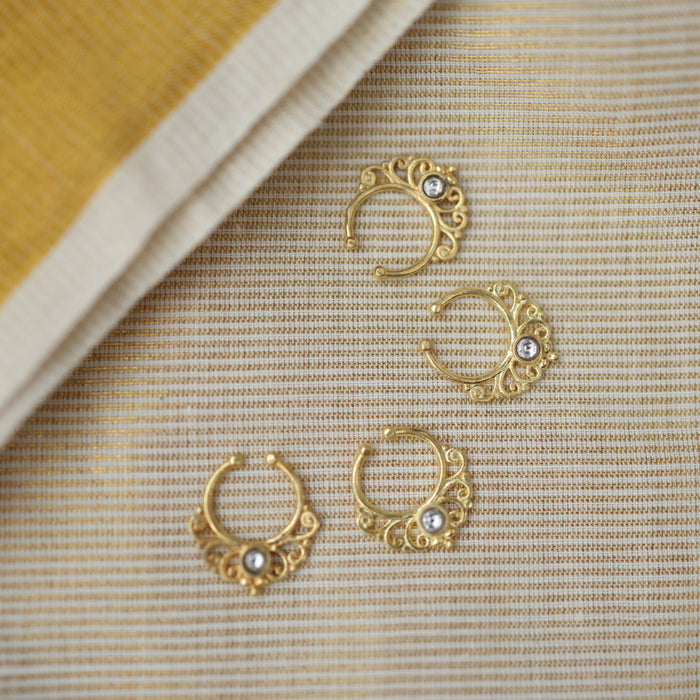 Minimalist Septum Nose Pin | Elegant Ethnic & Contemporary Nose Jewelry HN08