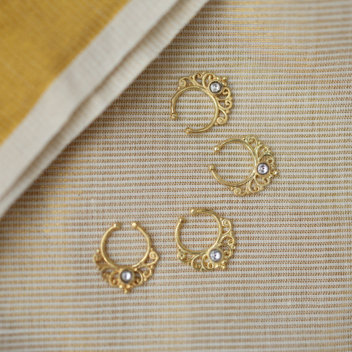 Minimalist Septum Nose Pin | Elegant Ethnic & Contemporary Nose Jewelry HN08