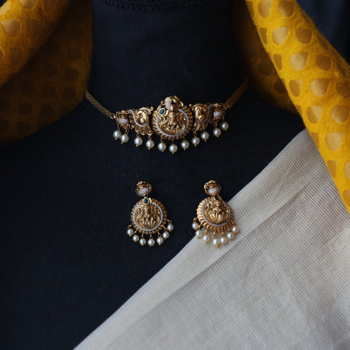 Antique choker necklace and earrings CCB112377
