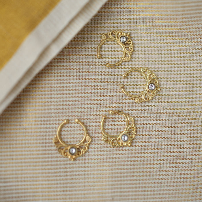 Minimalist Septum Nose Pin | Elegant Ethnic & Contemporary Nose Jewelry HN08