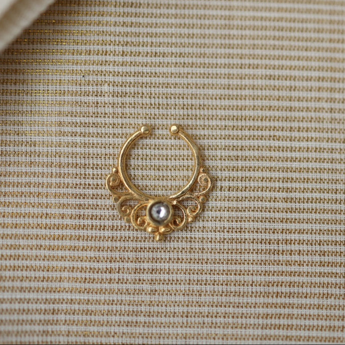Minimalist Septum Nose Pin | Elegant Ethnic & Contemporary Nose Jewelry HN08