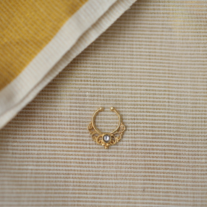 Minimalist Septum Nose Pin | Elegant Ethnic & Contemporary Nose Jewelry HN08