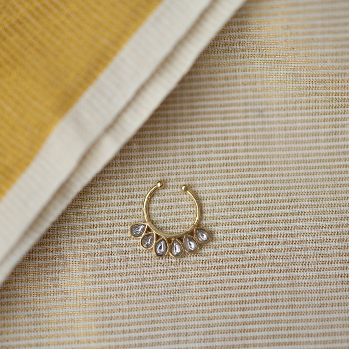 Minimalist Septum Nose Pin | Elegant Ethnic & Contemporary Nose Jewelry HN010
