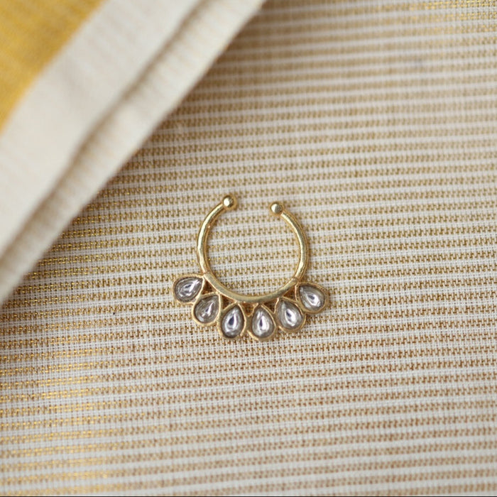 Minimalist Septum Nose Pin | Elegant Ethnic & Contemporary Nose Jewelry HN010