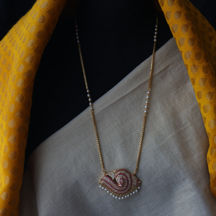 Heritage gold plated padakam necklace HP1938
