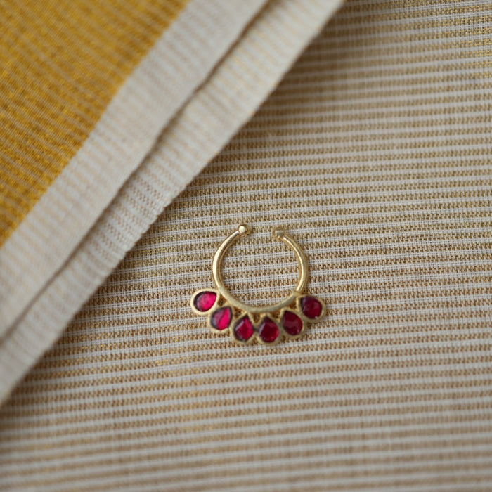 Minimalist Septum Nose Pin | Elegant Ethnic & Contemporary Nose Jewelry HN012