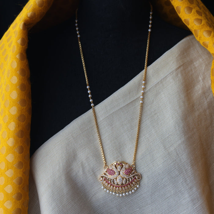Heritage gold plated padakam long necklace HP58983