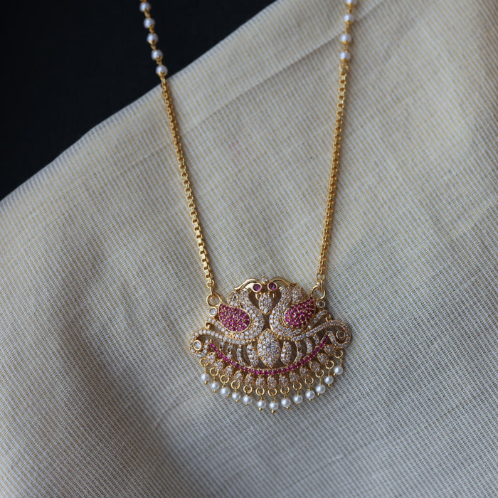 Heritage gold plated padakam long necklace HP58983
