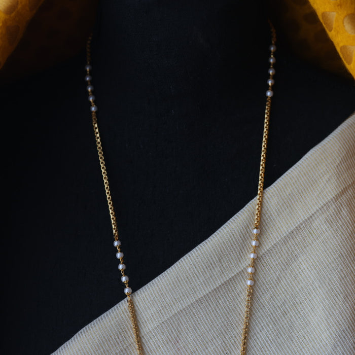 Heritage gold plated padakam long necklace HP58983