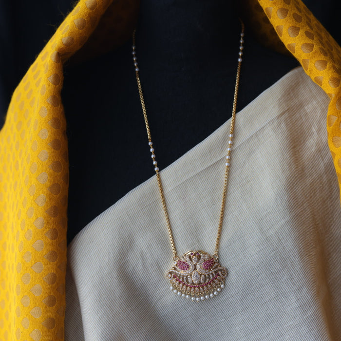 Heritage gold plated padakam long necklace HP58983