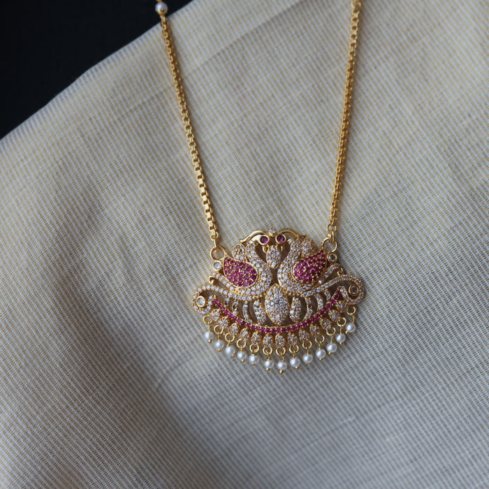 Heritage gold plated padakam long necklace HP58983