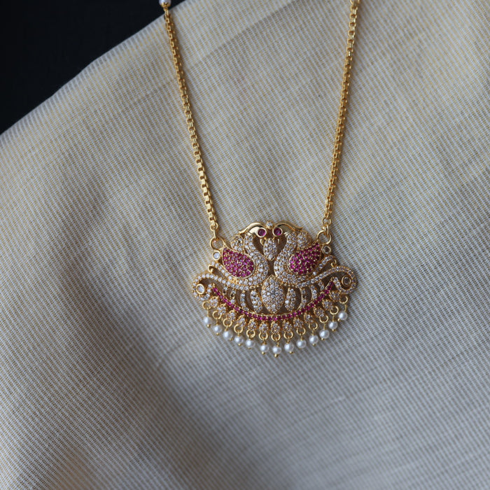 Heritage gold plated padakam long necklace HP58983