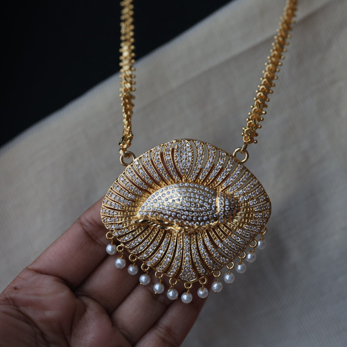 Heritage gold plated padakam long necklace HP5123