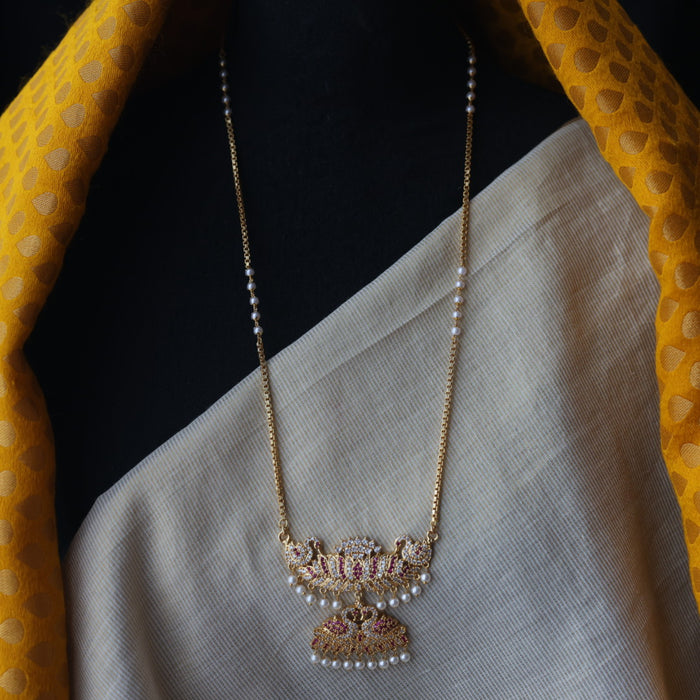 Heritage gold plated padakam long necklace HP5893
