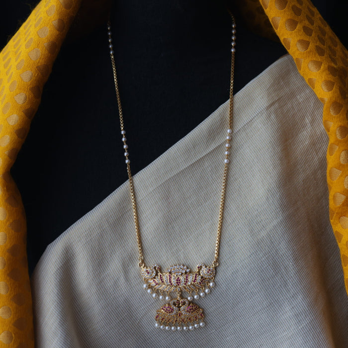 Heritage gold plated padakam long necklace HP5893