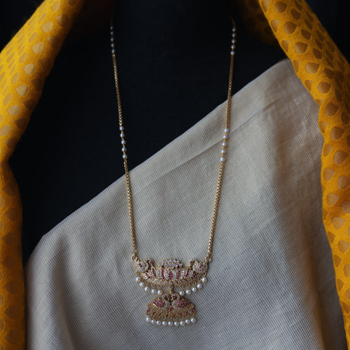 Heritage gold plated padakam long necklace HP5893
