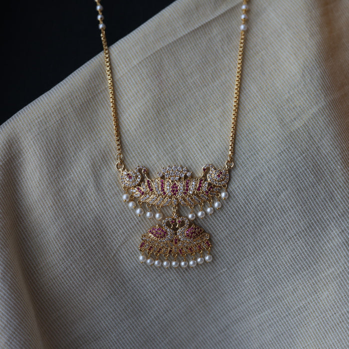 Heritage gold plated padakam long necklace HP5893