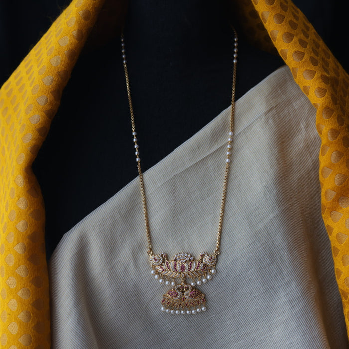 Heritage gold plated padakam long necklace HP5893