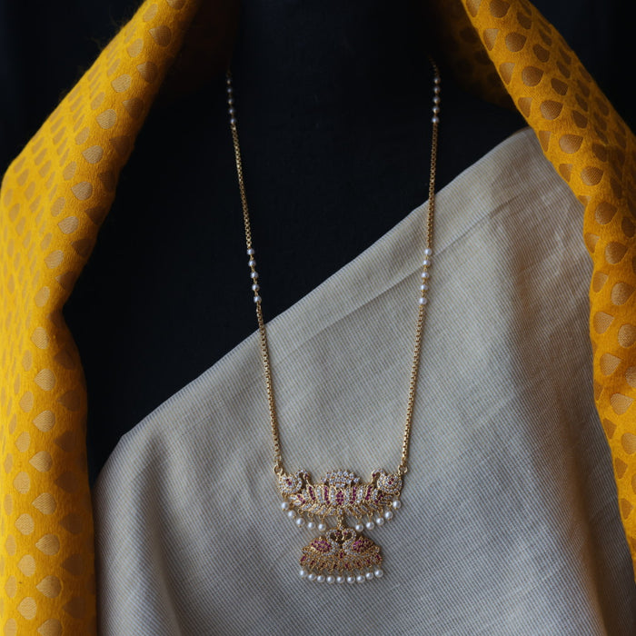 Heritage gold plated padakam long necklace HP5893